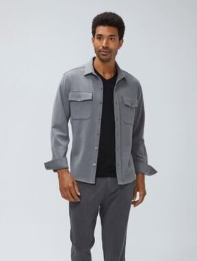 Ministry of Supply Gray Button-Down Shirt